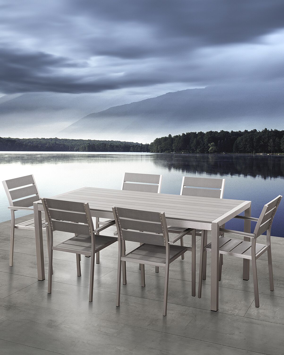 Set of 6 Garden Chairs VERNIO Grey