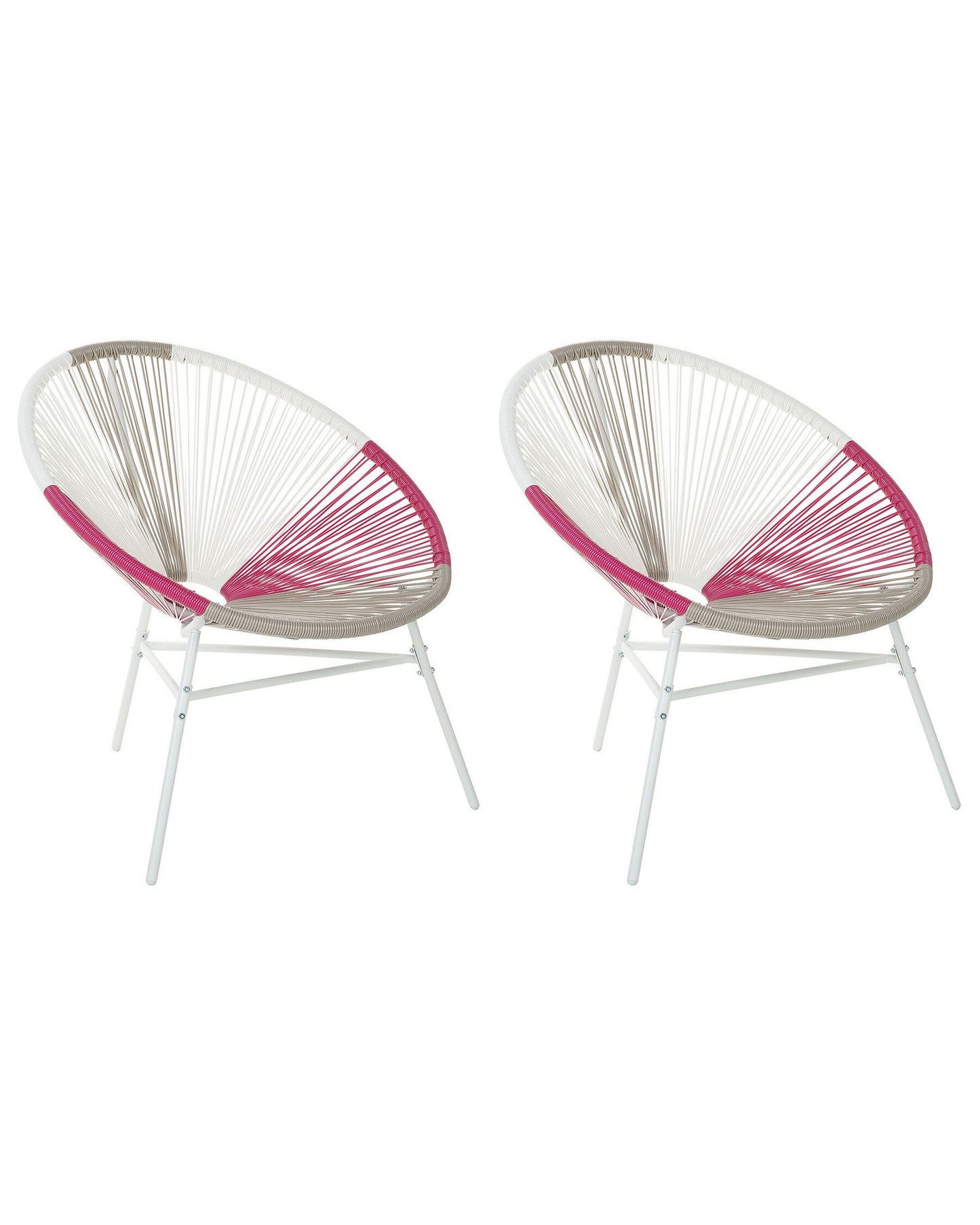 Set of 2 Garden Chairs ACAPULCO PE Rattan Fuchsia Pink