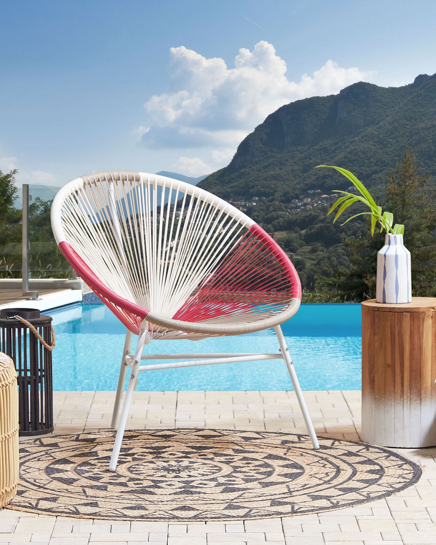 Garden Chair ACAPULCO PE Rattan Fuchsia Pink