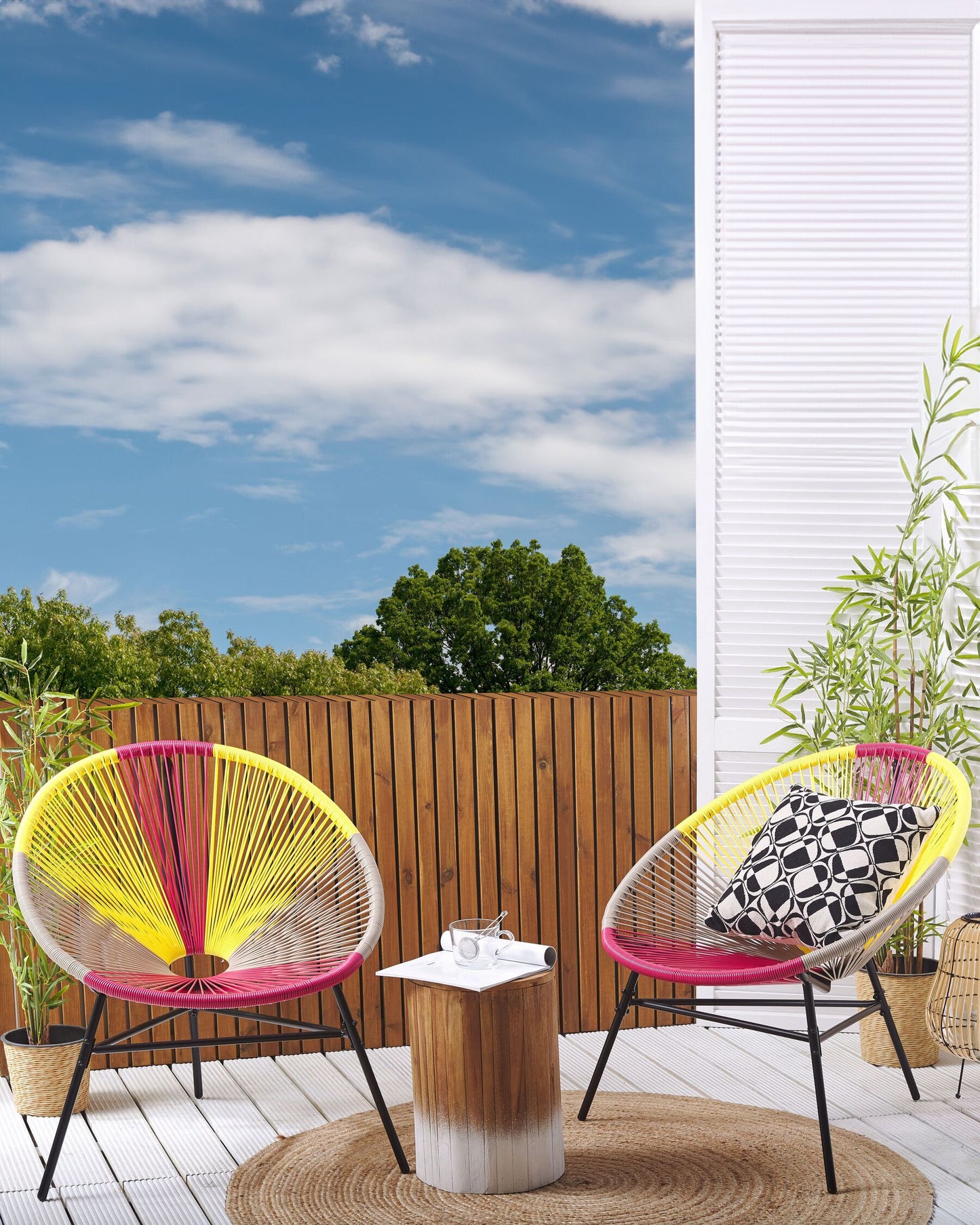 Set of 2 Garden Chairs ACAPULCO PE Rattan Yellow