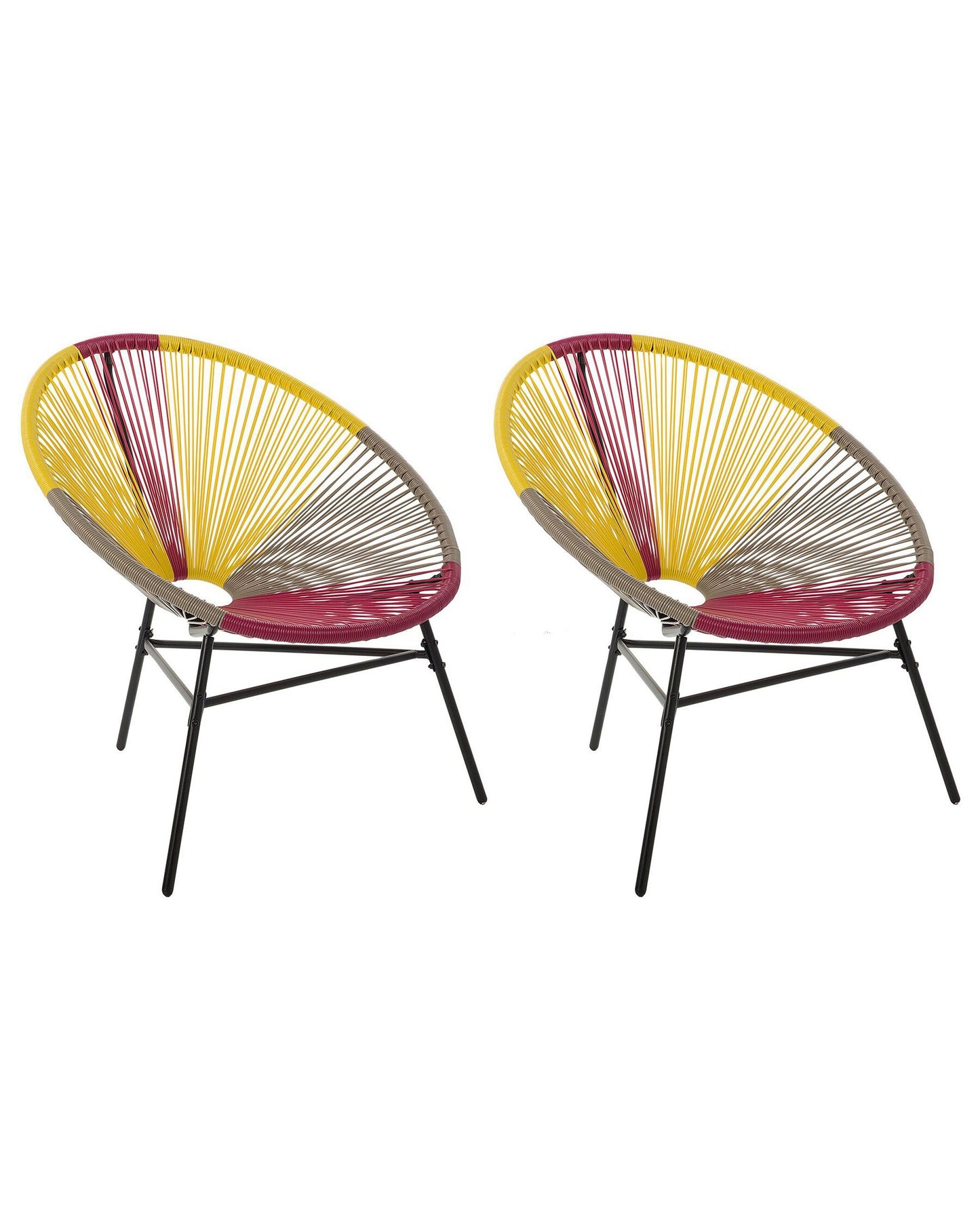 Set of 2 Garden Chairs ACAPULCO PE Rattan Yellow
