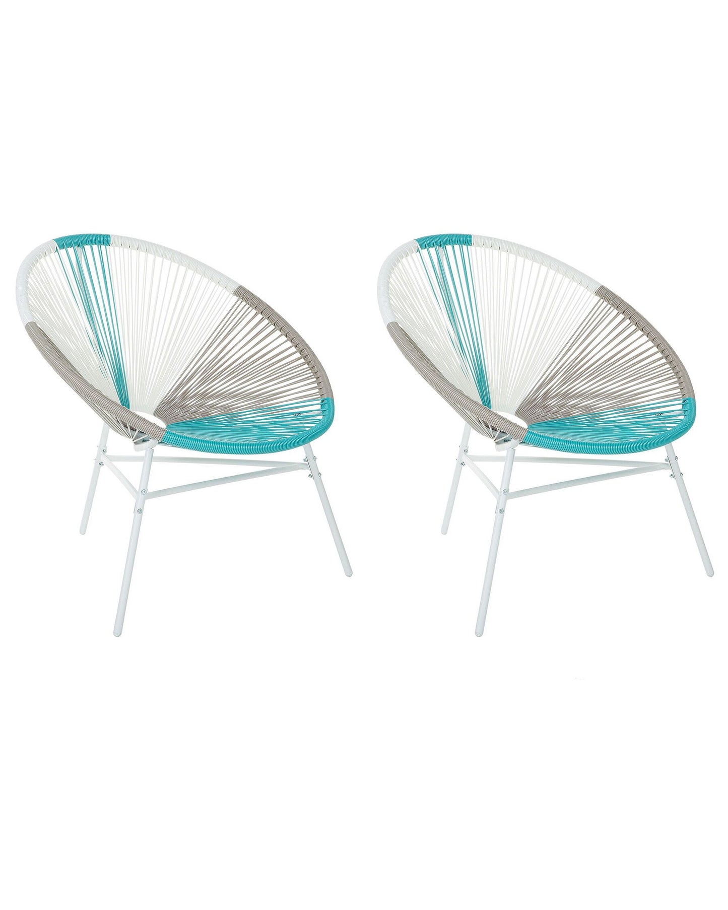 Set of 2 Garden Chairs ACAPULCO PE Rattan White