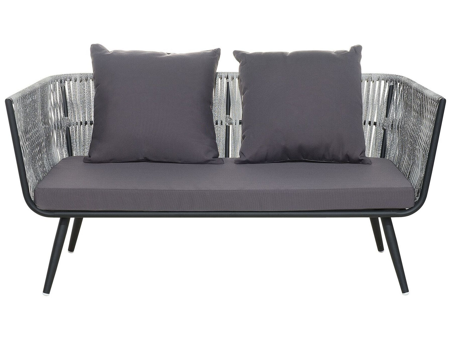 Garden Lounge Set with Table 4 Seater RAGUSA PE Rattan Grey