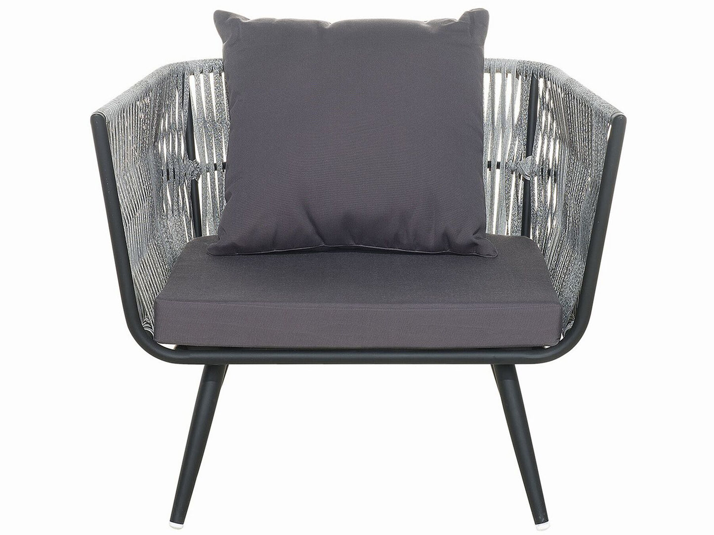Garden Lounge Set with Table 4 Seater RAGUSA PE Rattan Grey