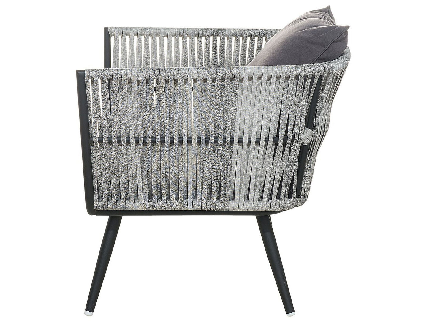 Garden Lounge Set with Table 4 Seater RAGUSA PE Rattan Grey