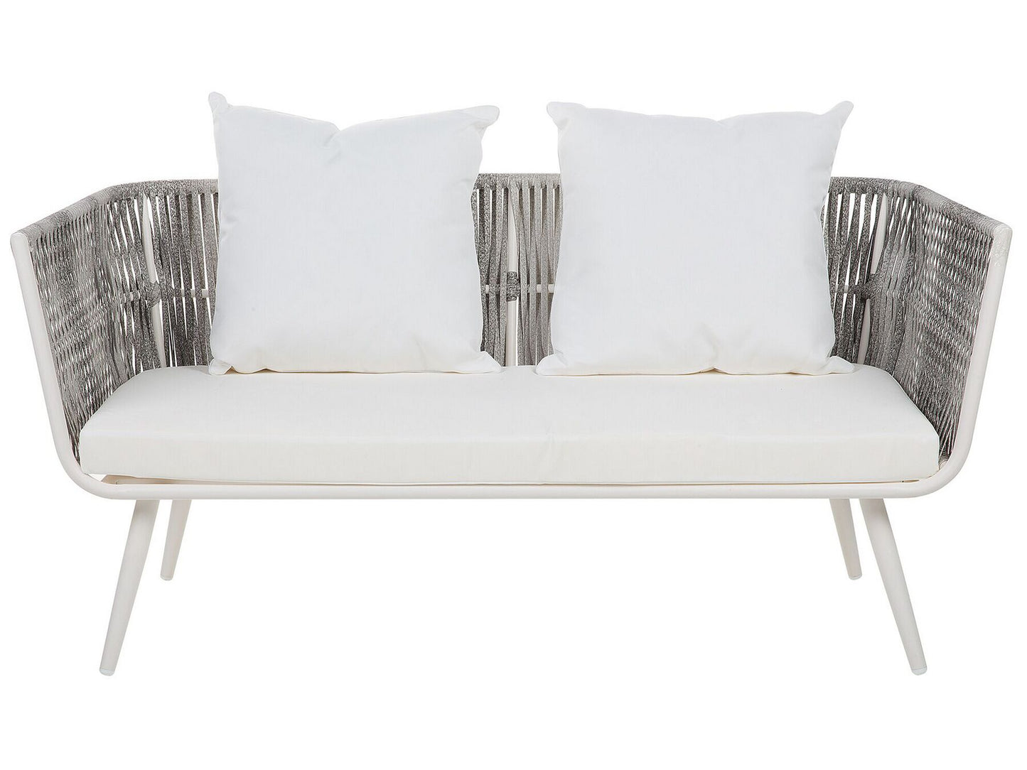 Garden Lounge Set with Table 4 Seater RAGUSA PE Rattan Off-White