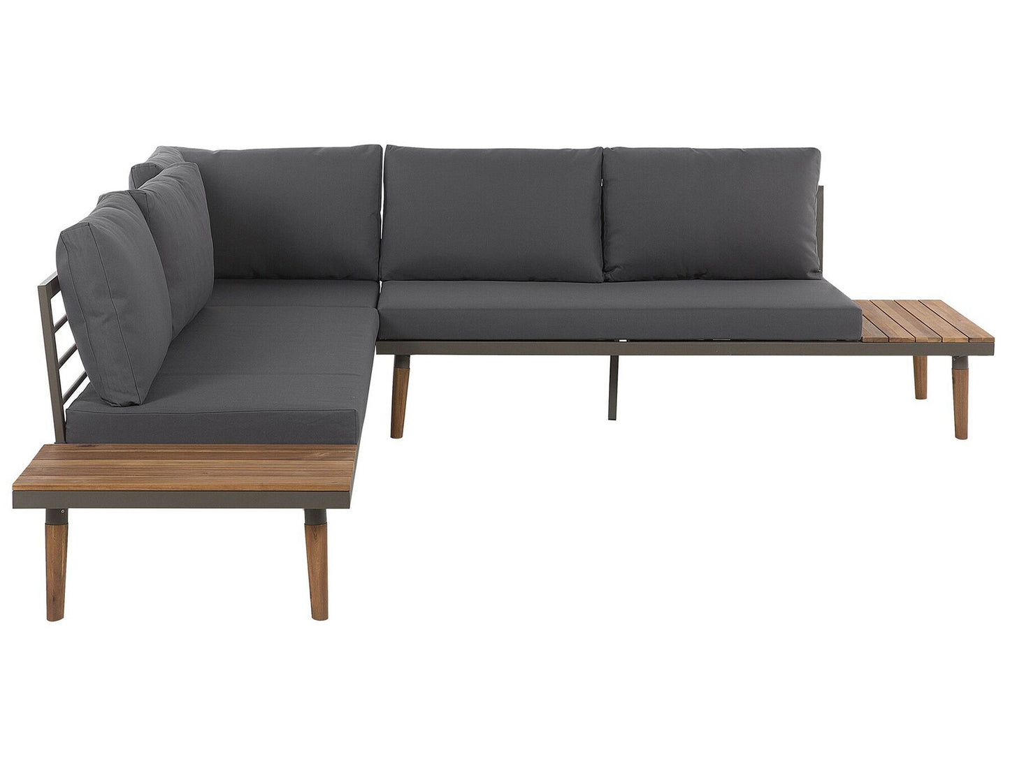 Garden Corner Sofa with Table 5 Seater CORATO Acacia Wood Grey