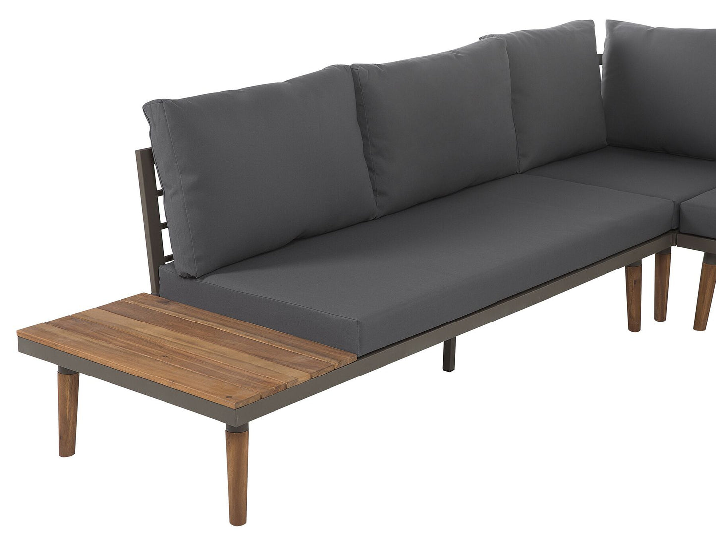Garden Corner Sofa with Table 5 Seater CORATO Acacia Wood Grey