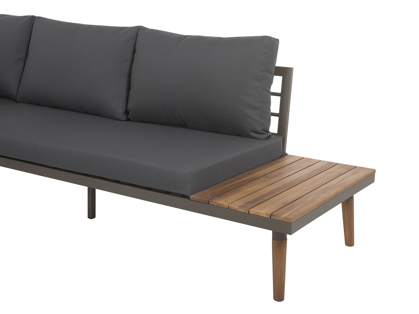 Garden Corner Sofa with Table 5 Seater CORATO Acacia Wood Grey