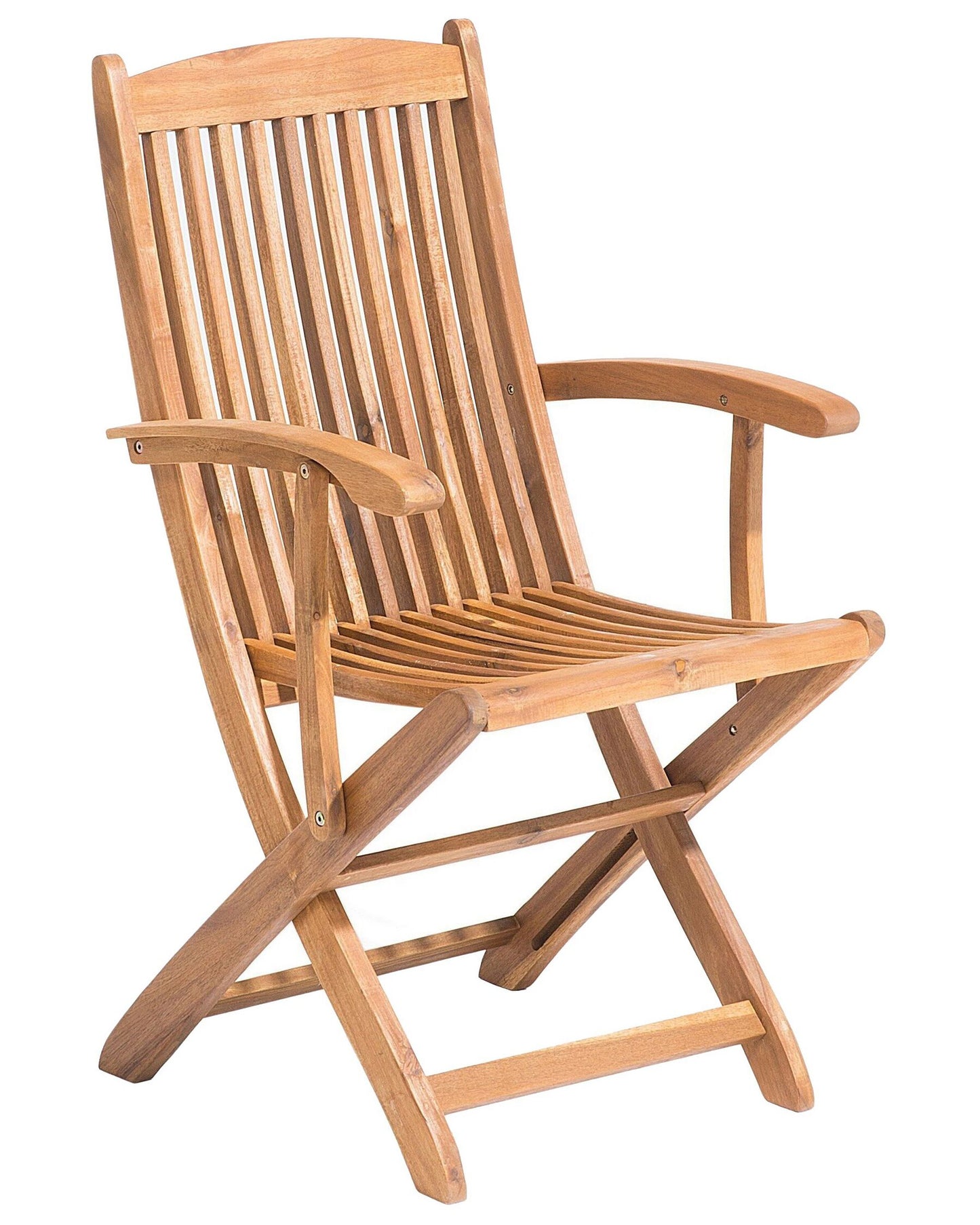 Set of 2 Garden Chairs with Cushions MAUI Acacia Wood Off-White