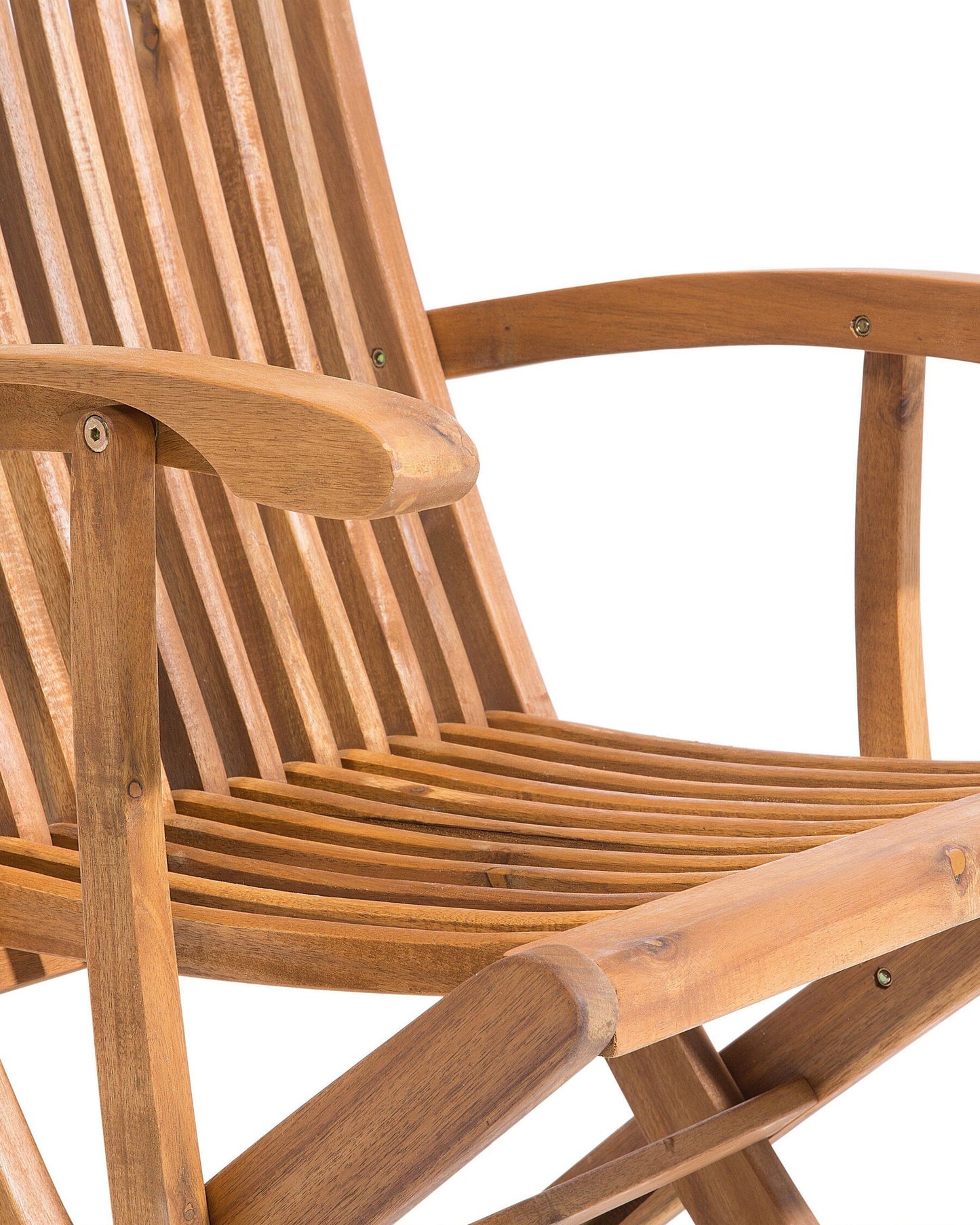 Set of 2 Garden Chairs with Cushions MAUI Acacia Wood Off-White