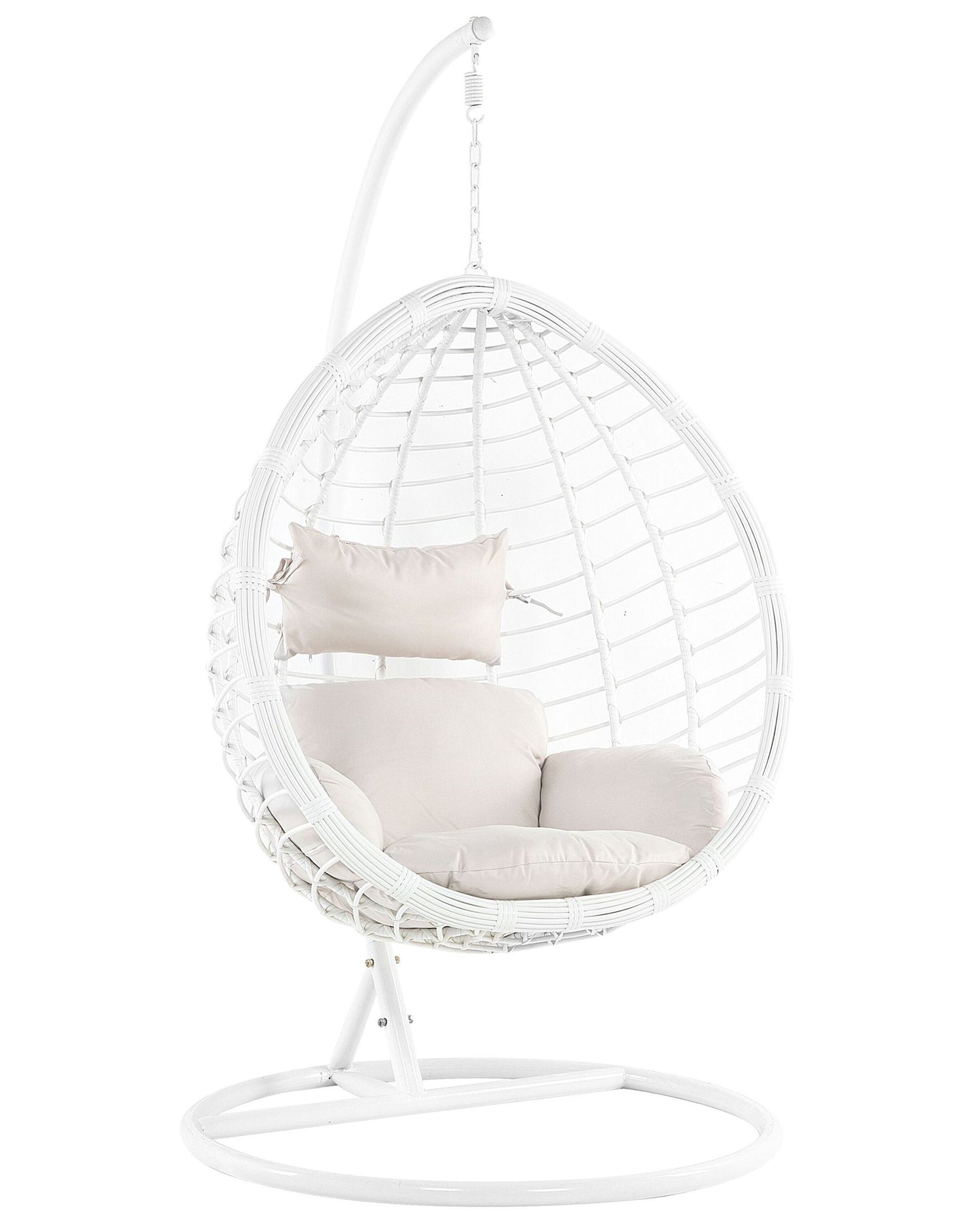 Hanging Chair with Stand FANO PE Rattan White