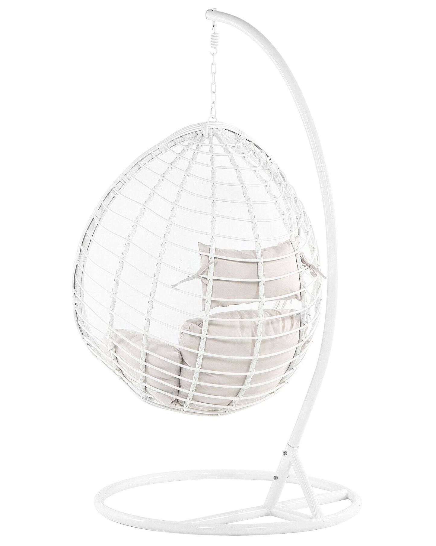 Hanging Chair with Stand FANO PE Rattan White