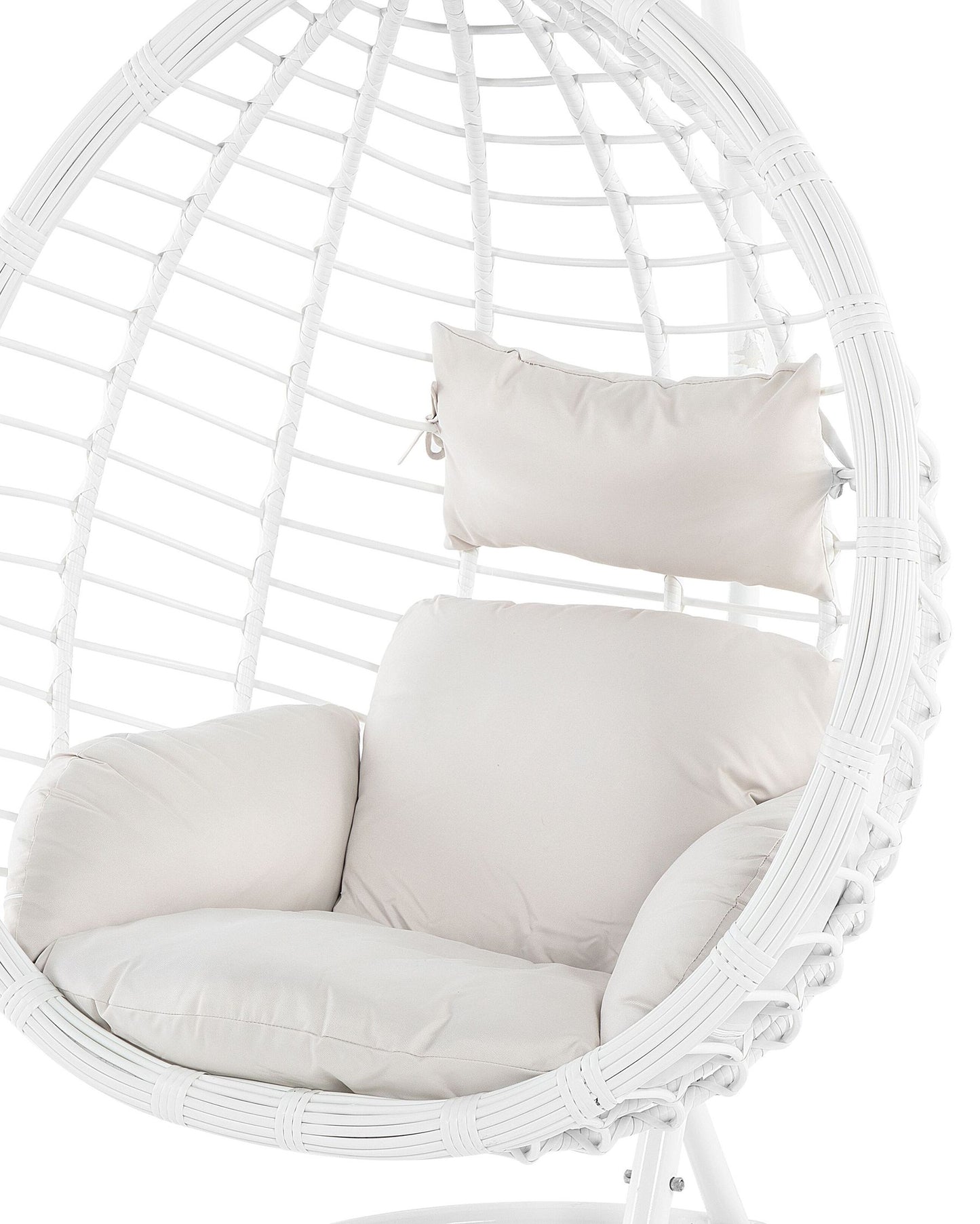 Hanging Chair with Stand FANO PE Rattan White