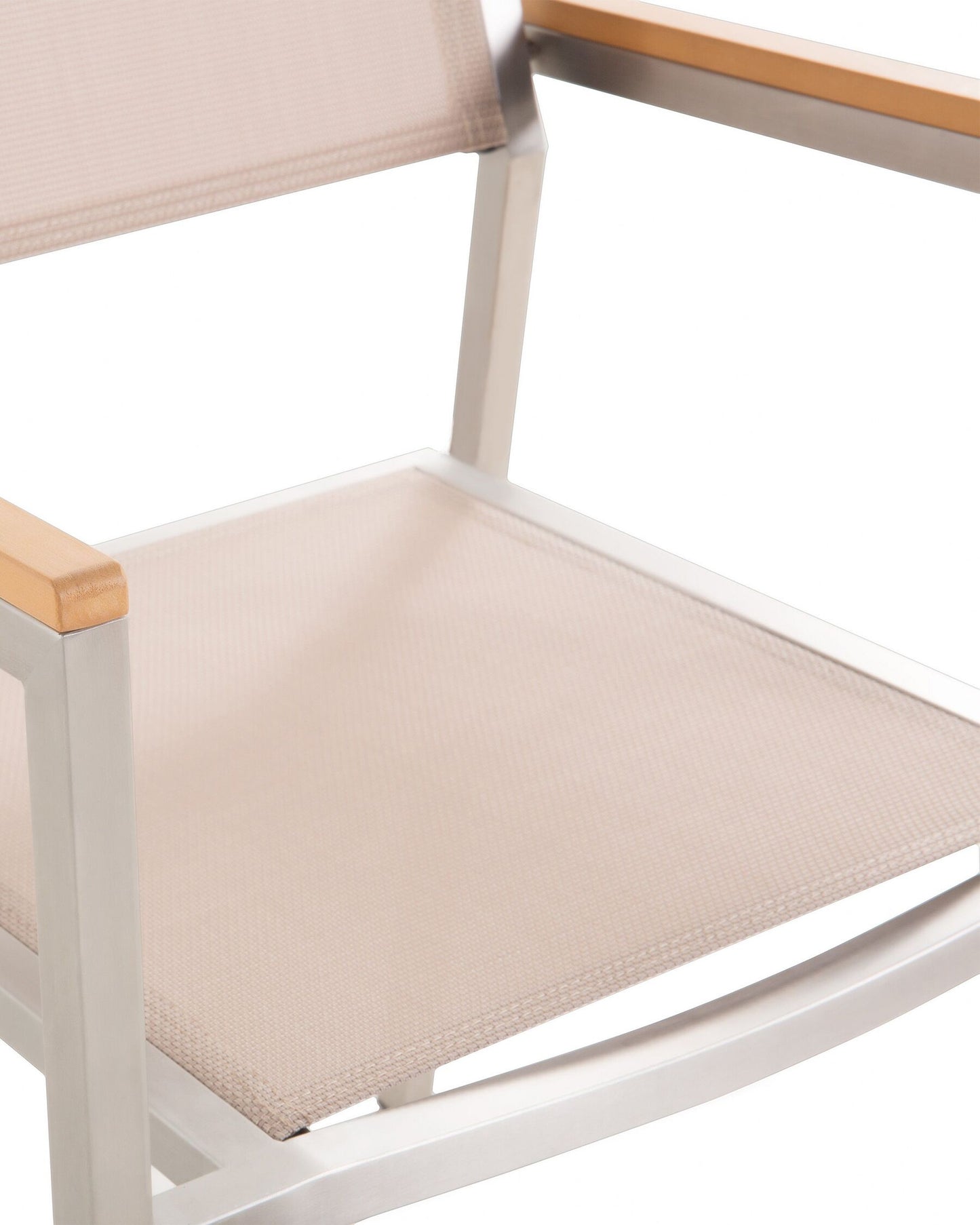 Set of 2 Garden Chairs GROSSETO Stainless Steel Beige