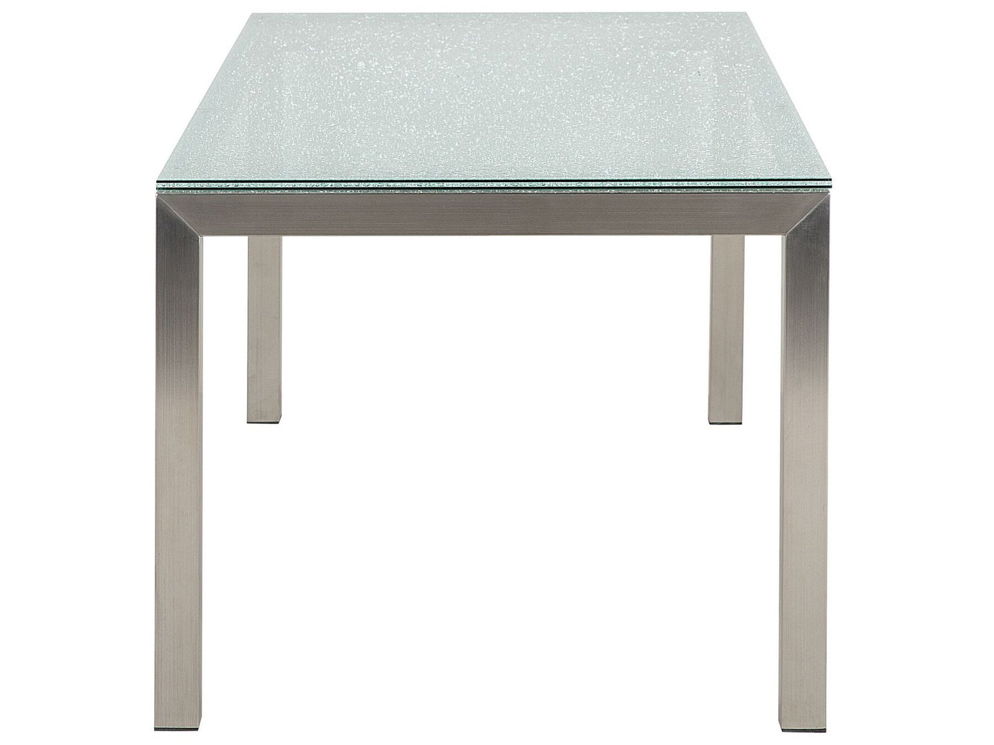 Garden Dining Set 6 Seater GROSSETO Cracked Glass Transparent/ White