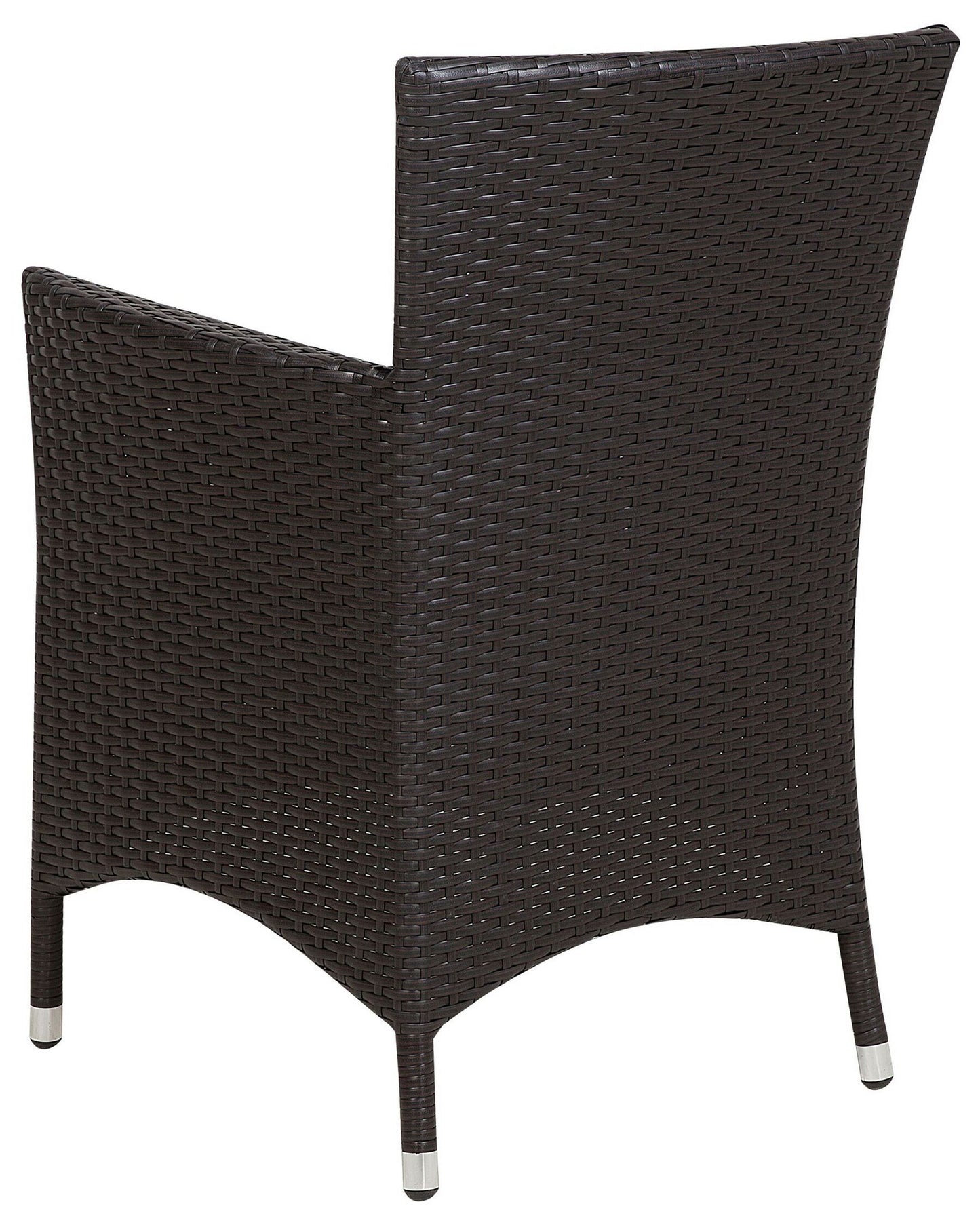 Set of 2 Garden Chairs with Cushions Rattan Dark Brown