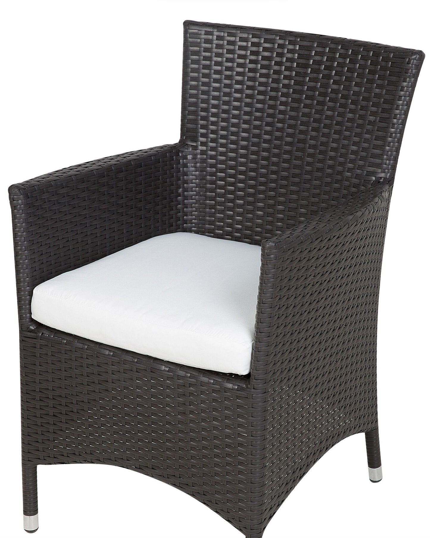 Set of 2 Garden Chairs with Cushions Rattan Dark Brown