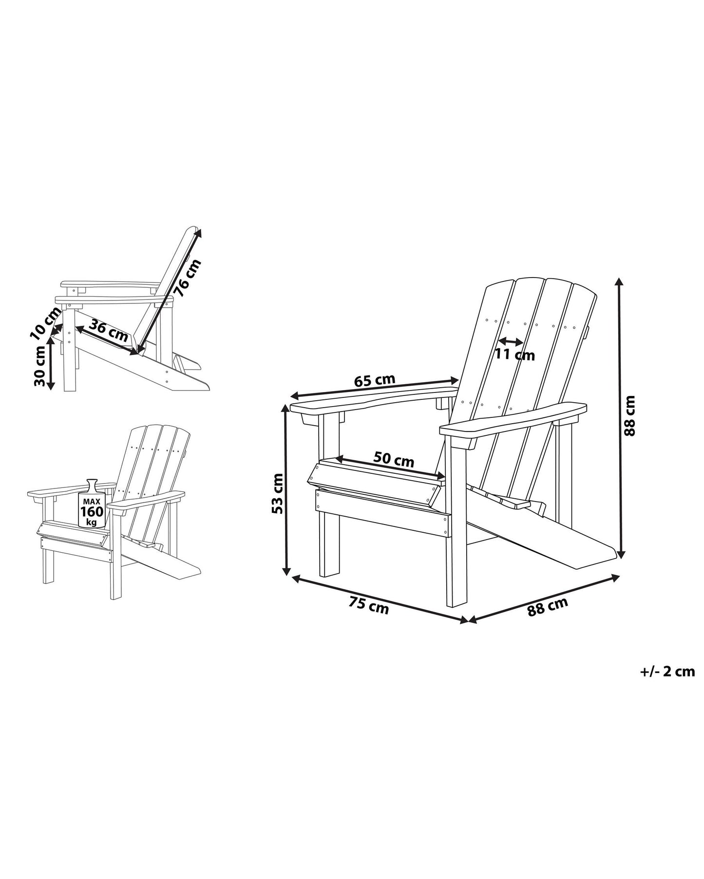 Garden Chair ADIRONDACK Yellow