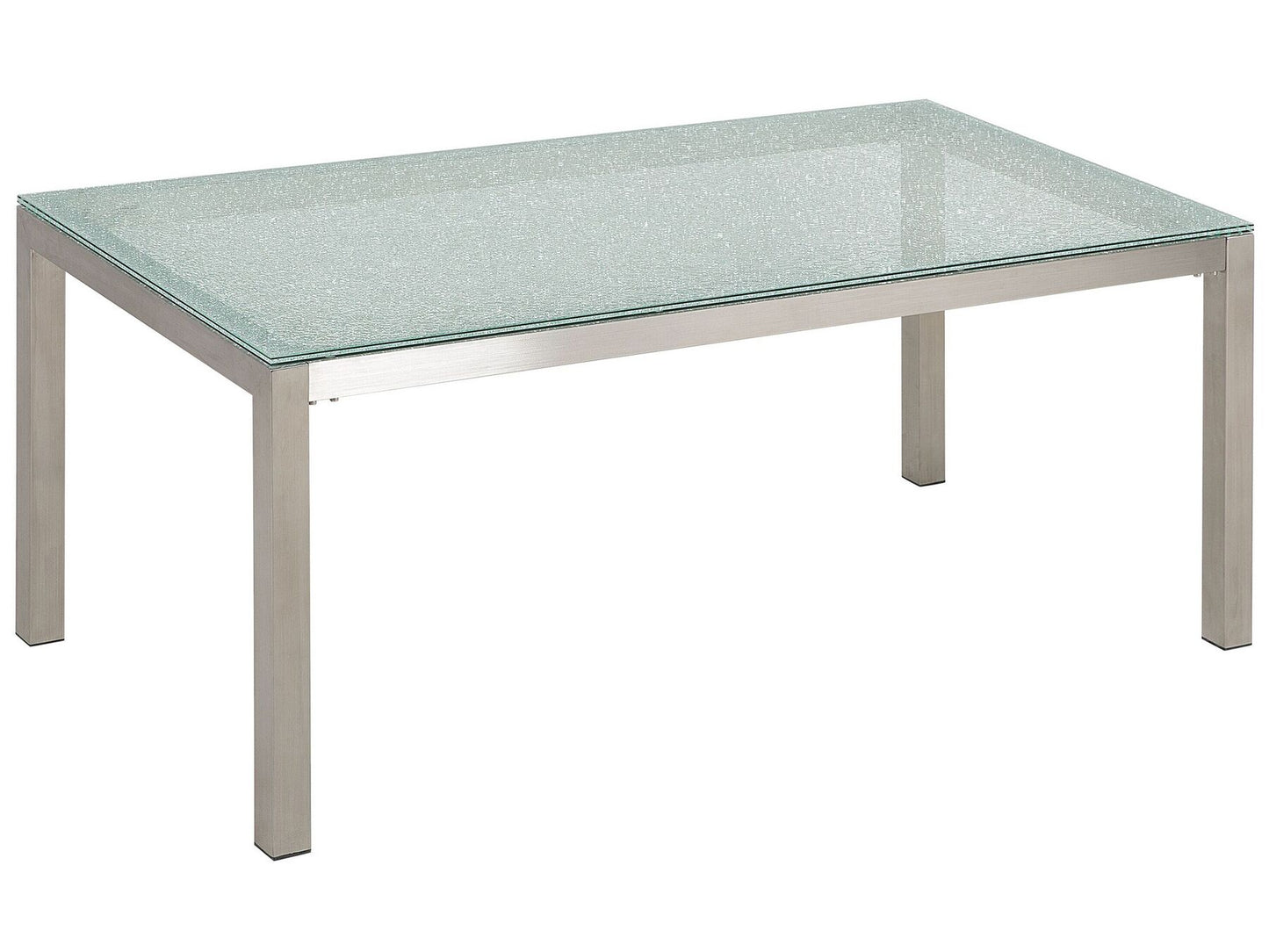 Garden Dining Set 6 Seater GROSSETO Cracked Glass Transparent/ White