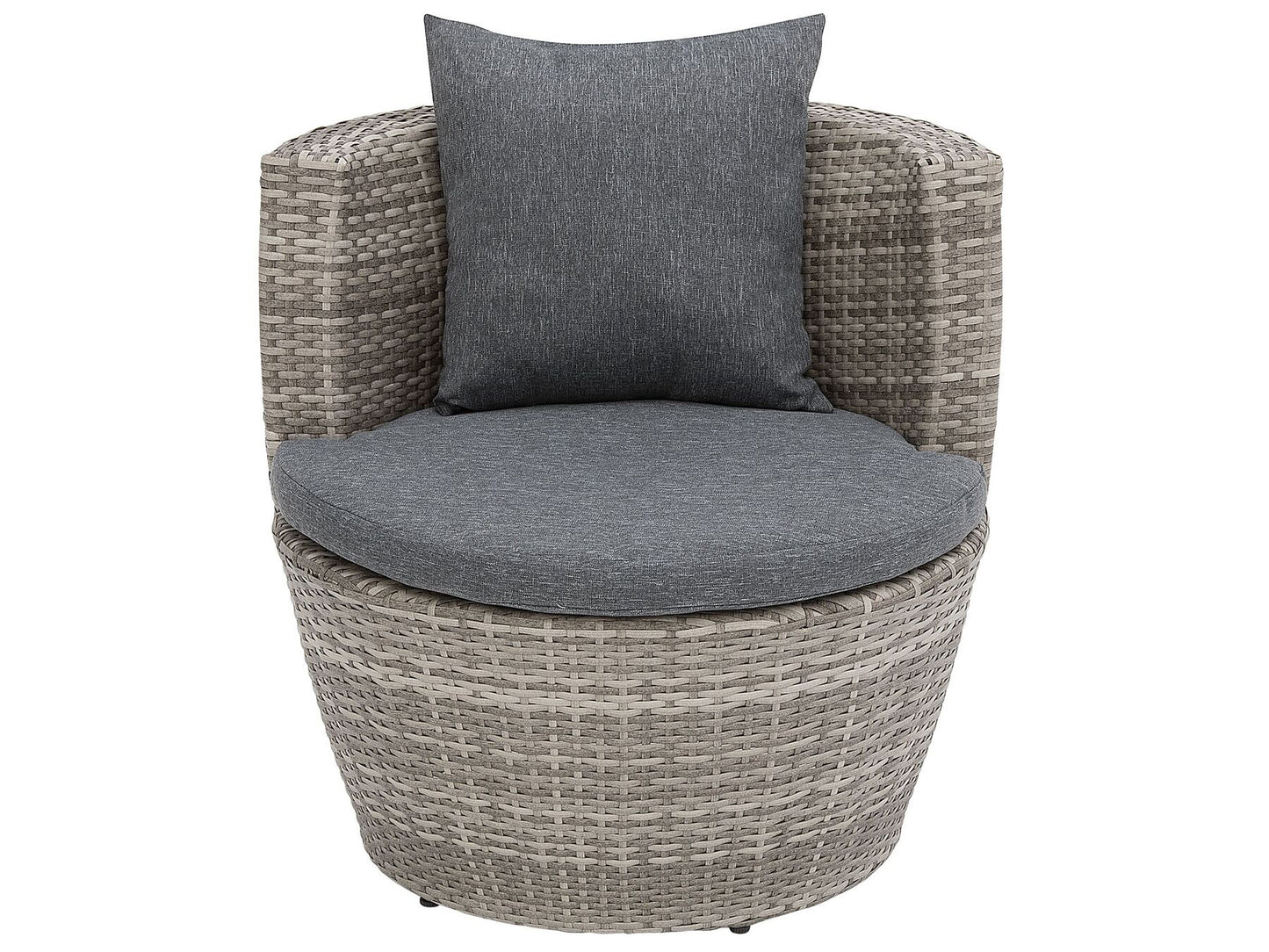 Bistro Set with Cushions CAPRI PE Rattan Grey
