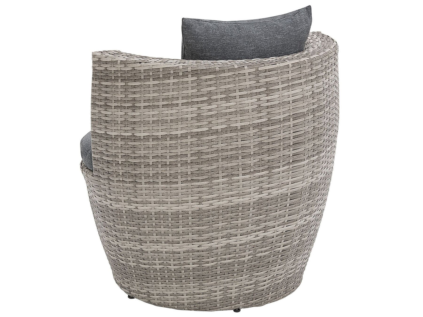Bistro Set with Cushions CAPRI PE Rattan Grey