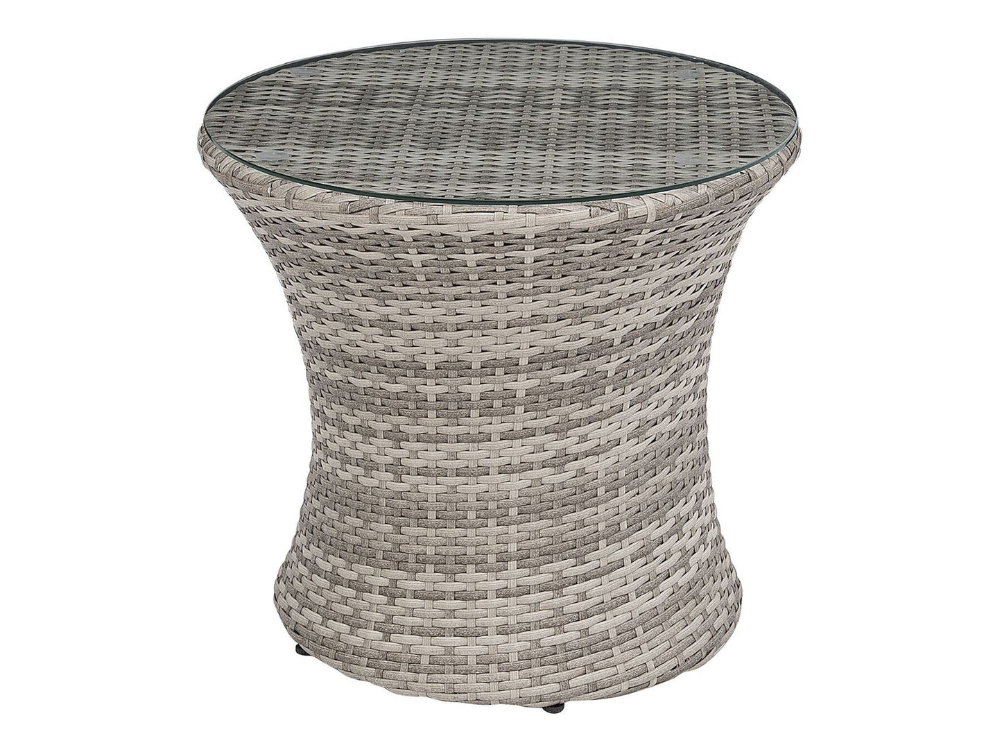 Bistro Set with Cushions CAPRI PE Rattan Grey