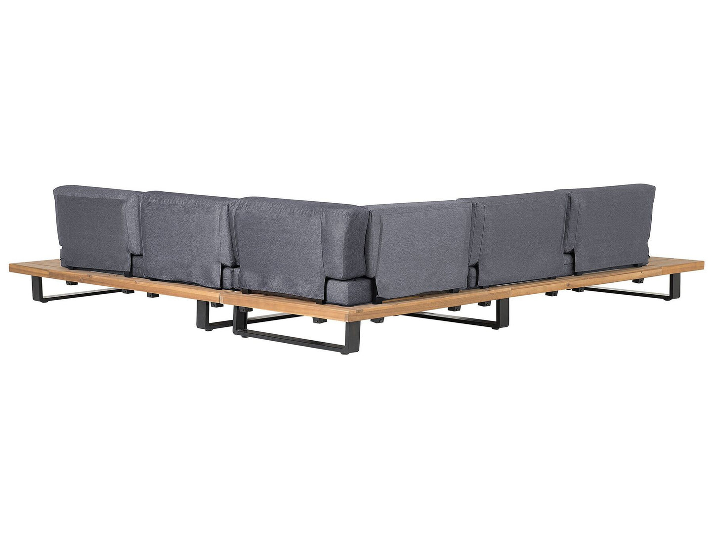 Garden Corner Sofa with Table 5 Seater MYKONOS Right Hand Certified Acacia Wood Dark Grey