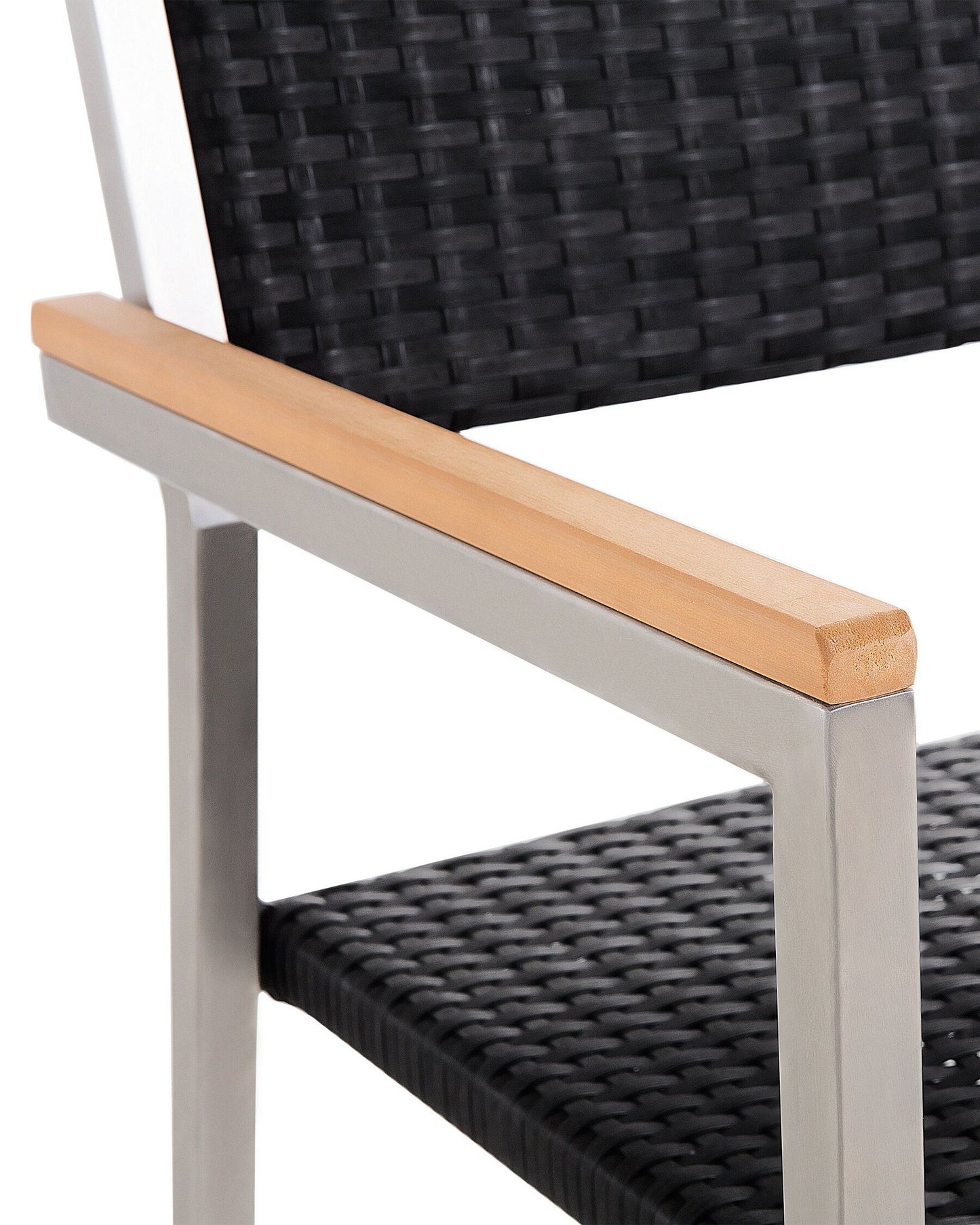 Set of 2 Garden Chairs GROSSETO PE Rattan Black
