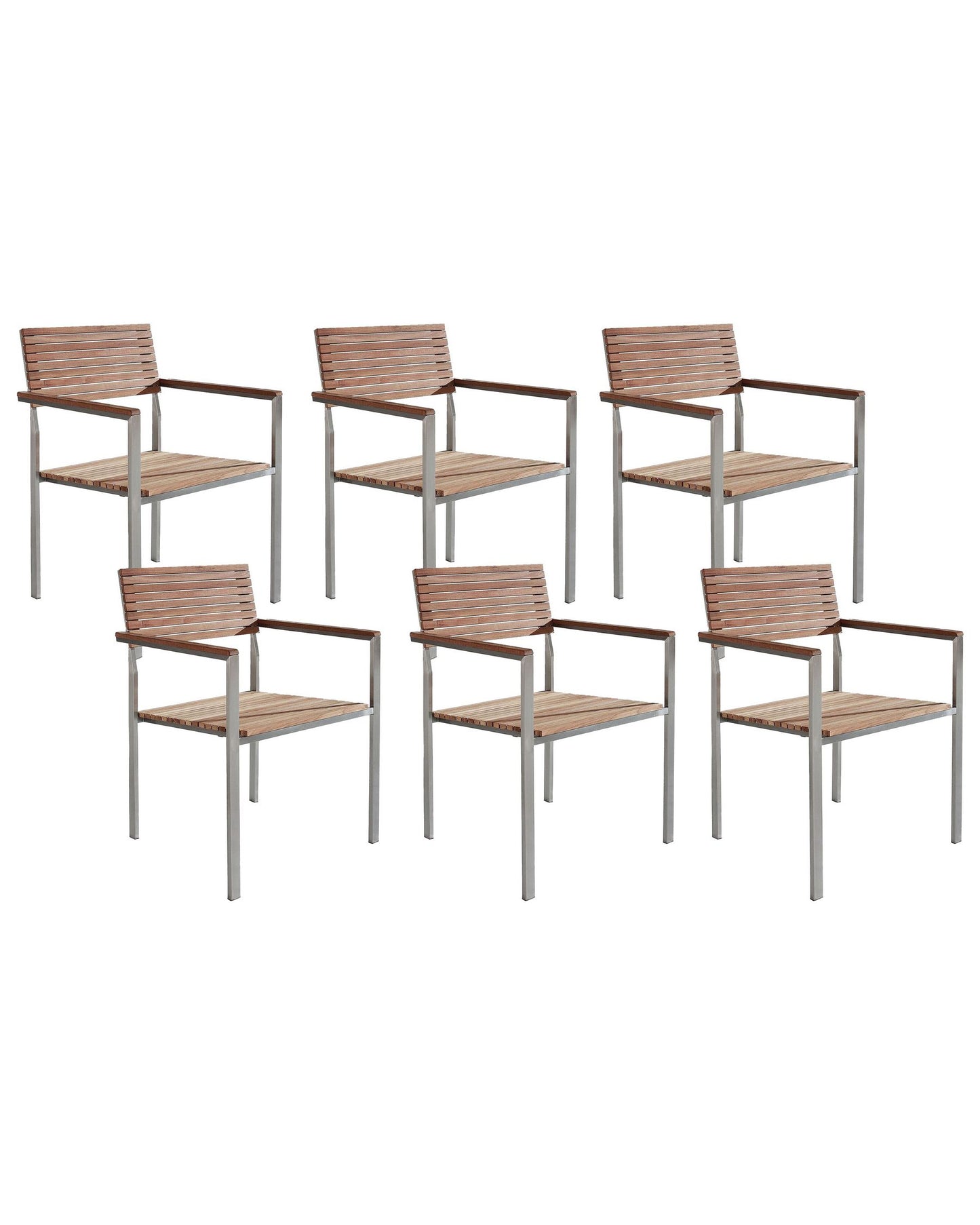 Set of 6 Garden Chairs VIAREGGIO Wood Brown