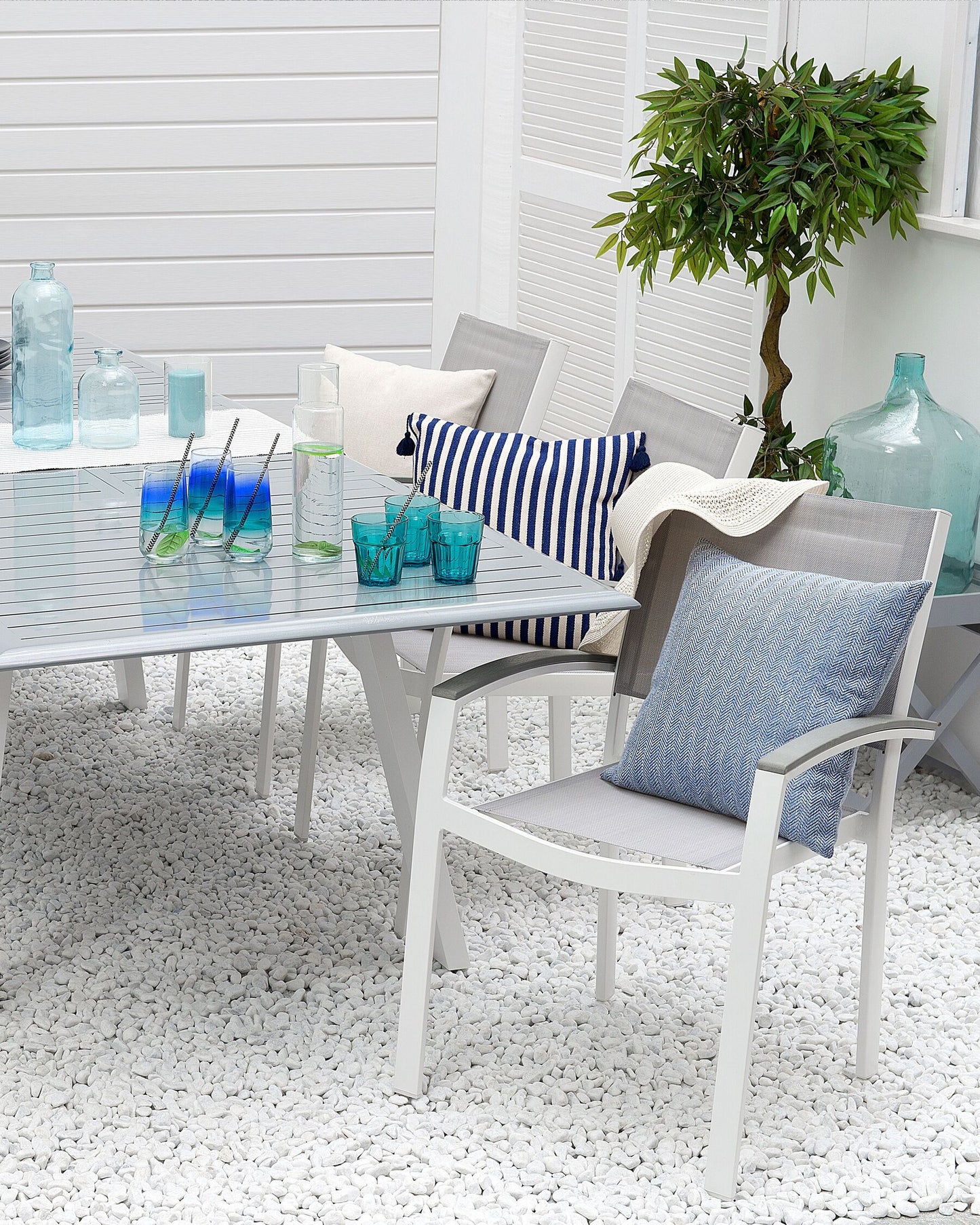 Set of 2 Garden Chairs PERETA Metal Grey