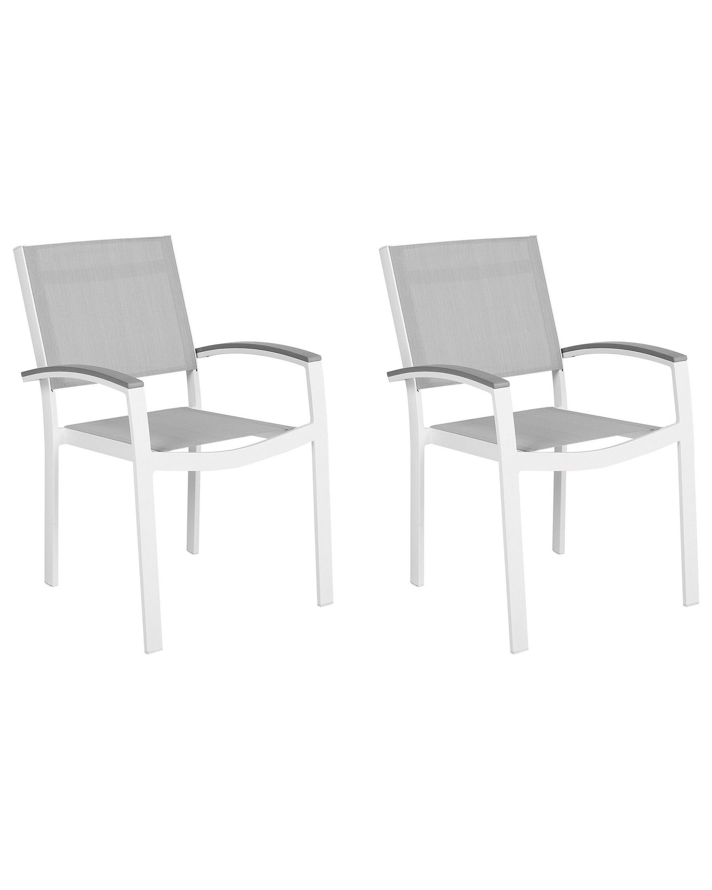 Set of 2 Garden Chairs PERETA Metal Grey