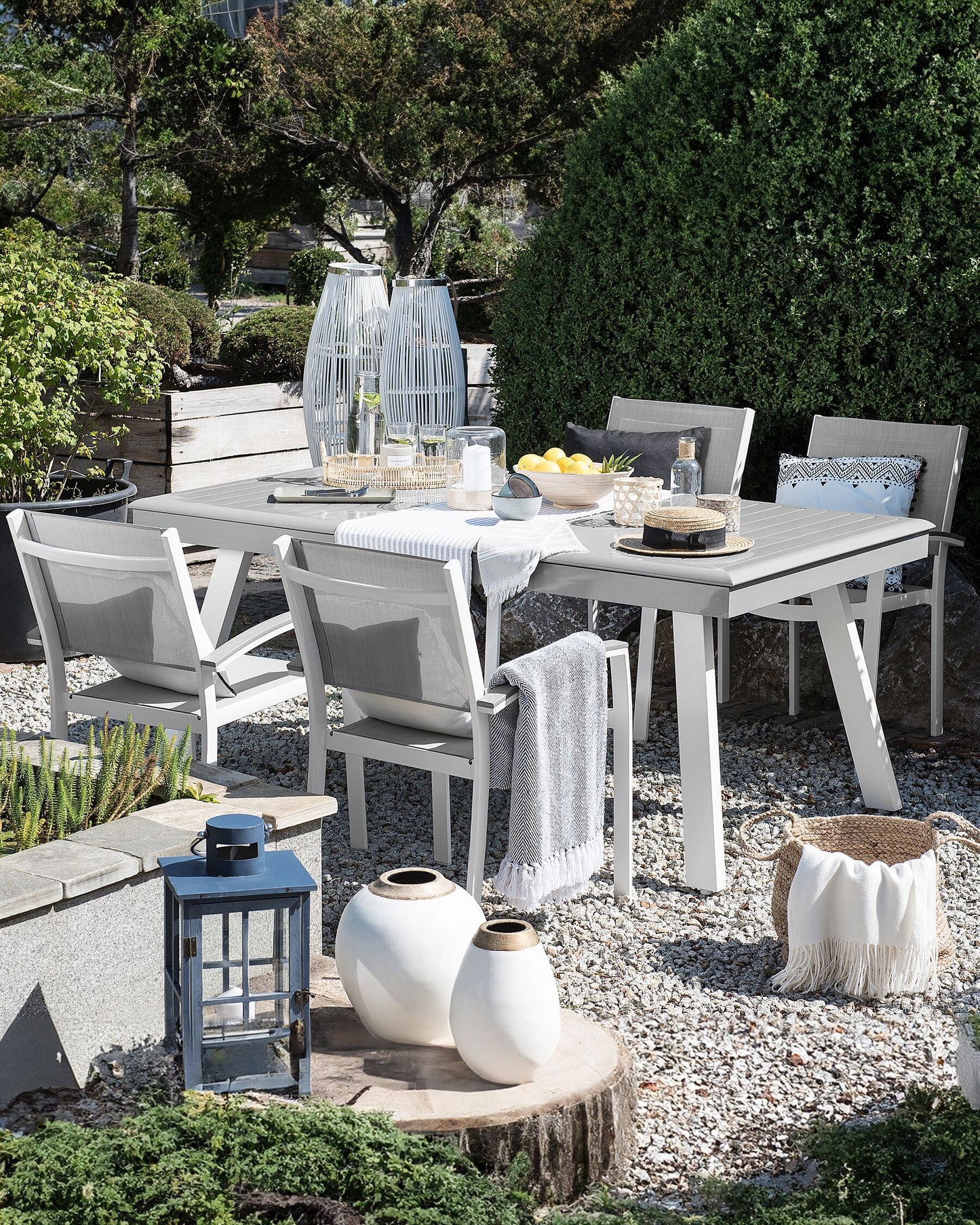 Set of 4 Garden Chairs PERETA Metal Grey