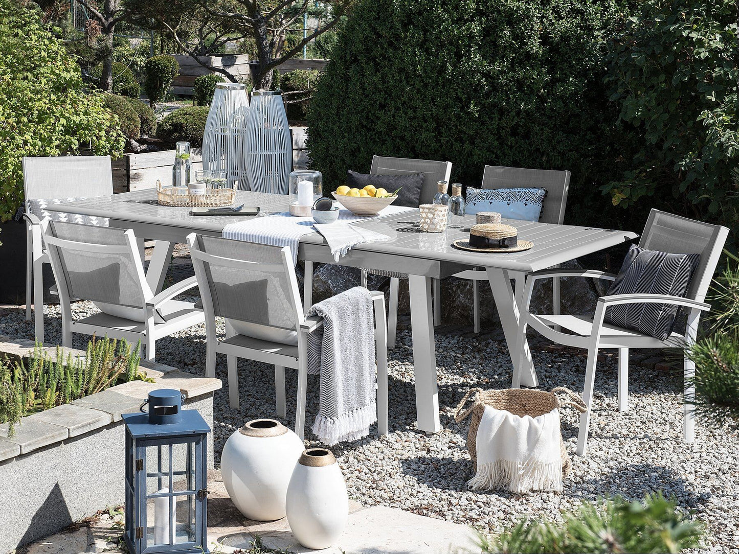 Set of 2 Garden Chairs PERETA Metal Grey