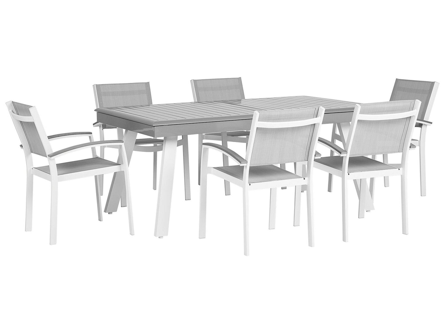 Garden Dining Set 6 Seater PERETA Metal Grey