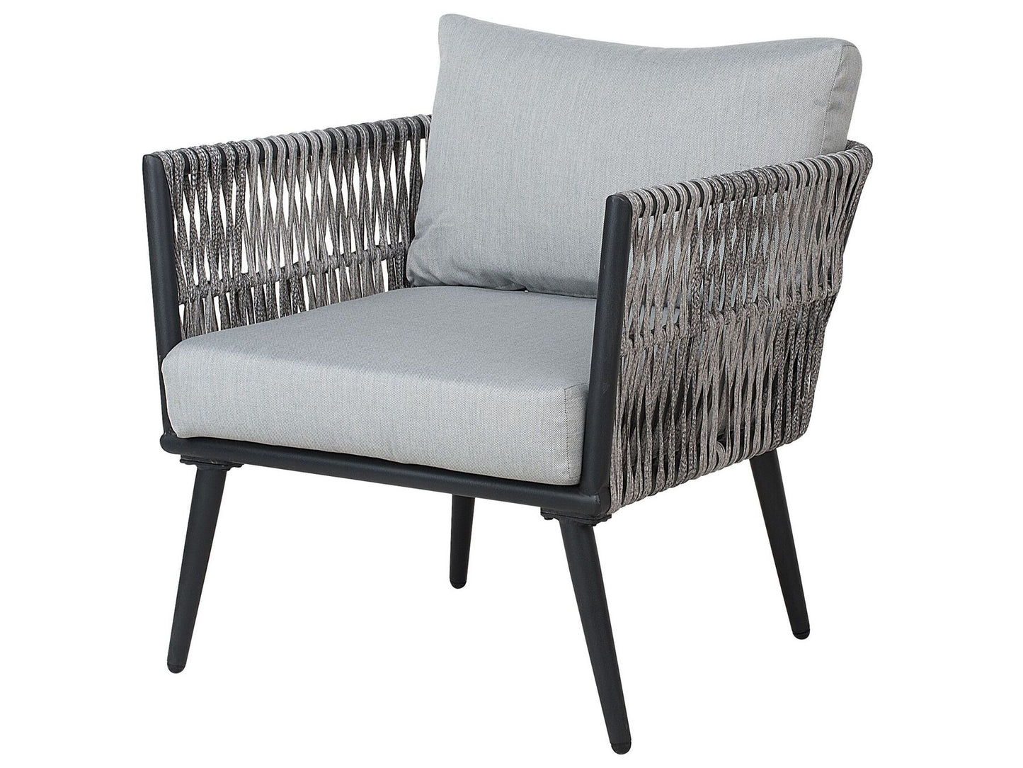 Garden Lounge Set with Table 4 Seater PREVEZA PE Rattan Grey