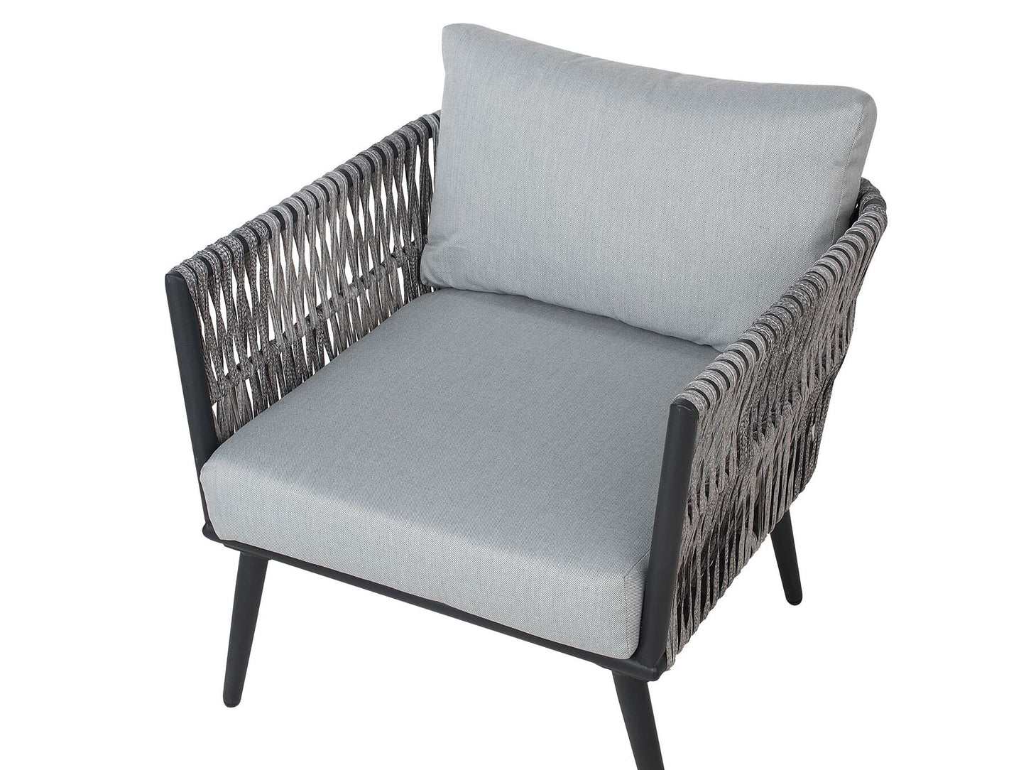 Garden Lounge Set with Table 4 Seater PREVEZA PE Rattan Grey