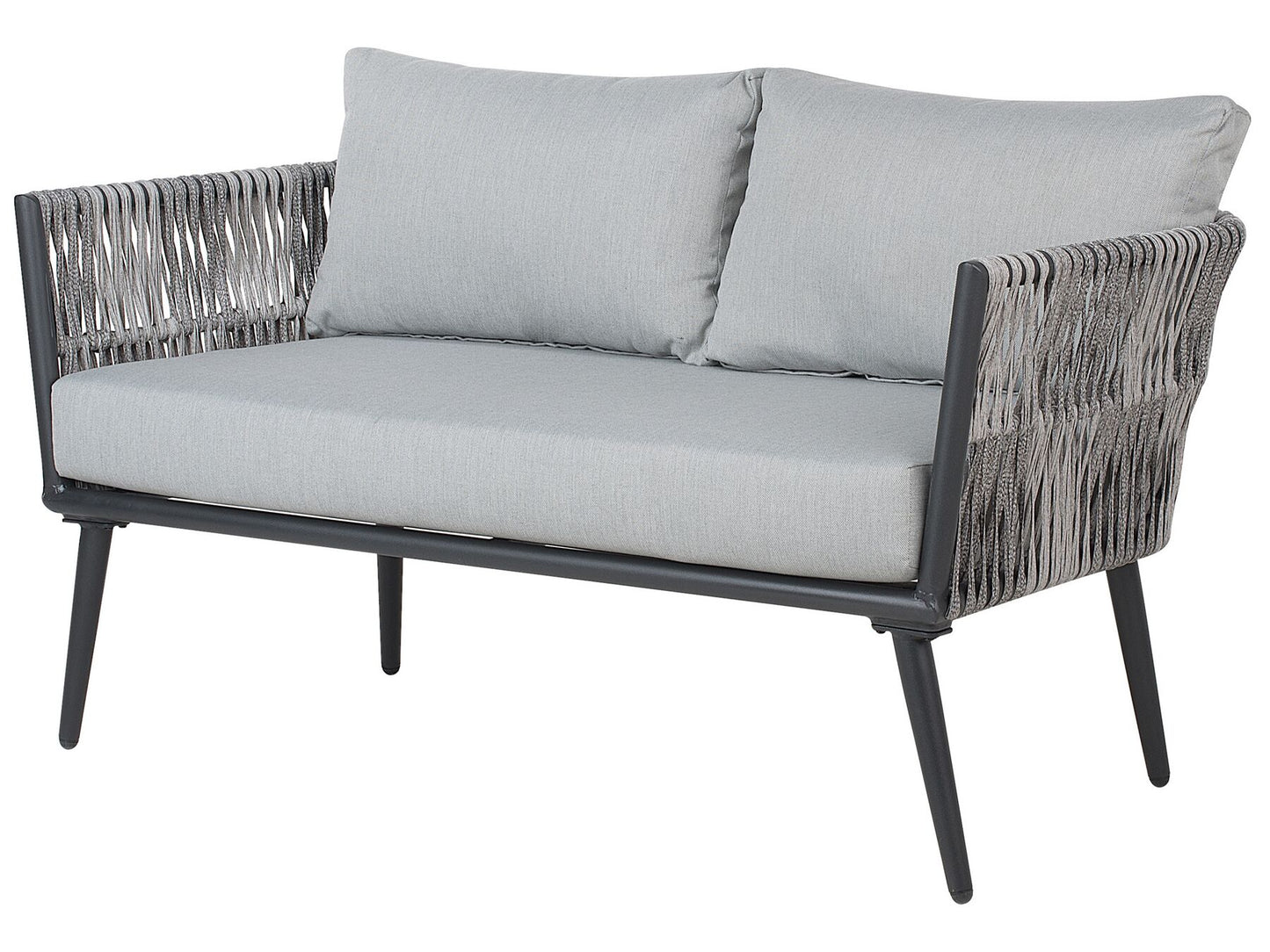 Garden Lounge Set with Table 4 Seater PREVEZA PE Rattan Grey
