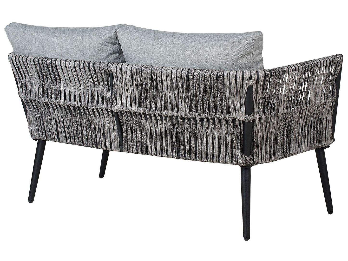 Garden Lounge Set with Table 4 Seater PREVEZA PE Rattan Grey