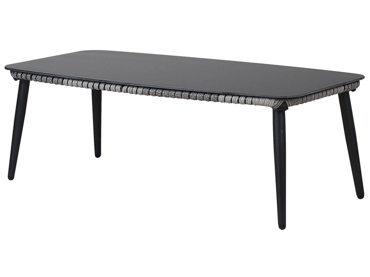 Garden Lounge Set with Table 4 Seater PREVEZA PE Rattan Grey