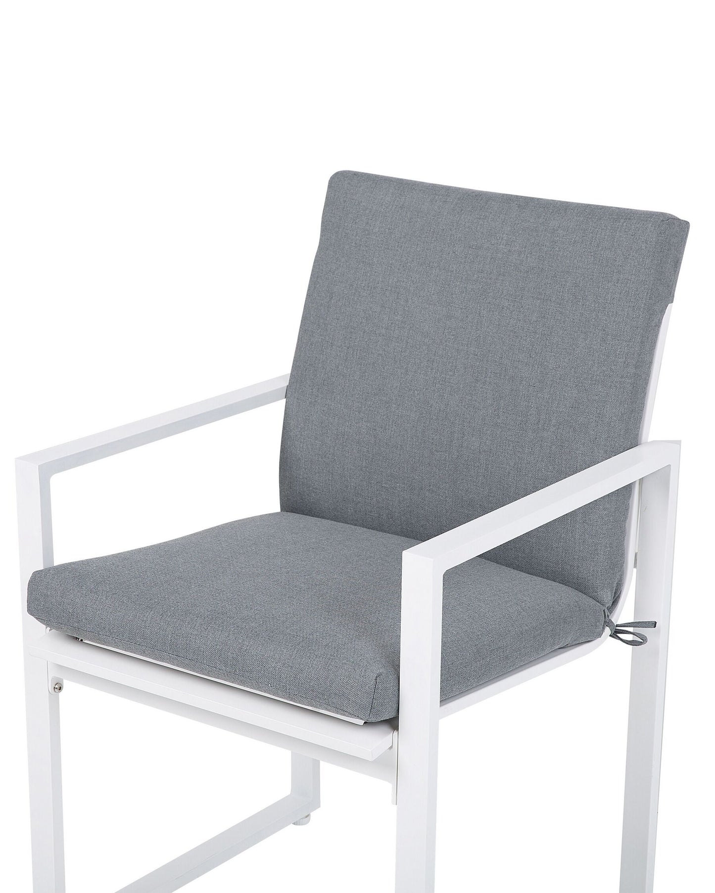 Set of 2 Garden Chairs with Cushions PANCOLE Fabric Grey
