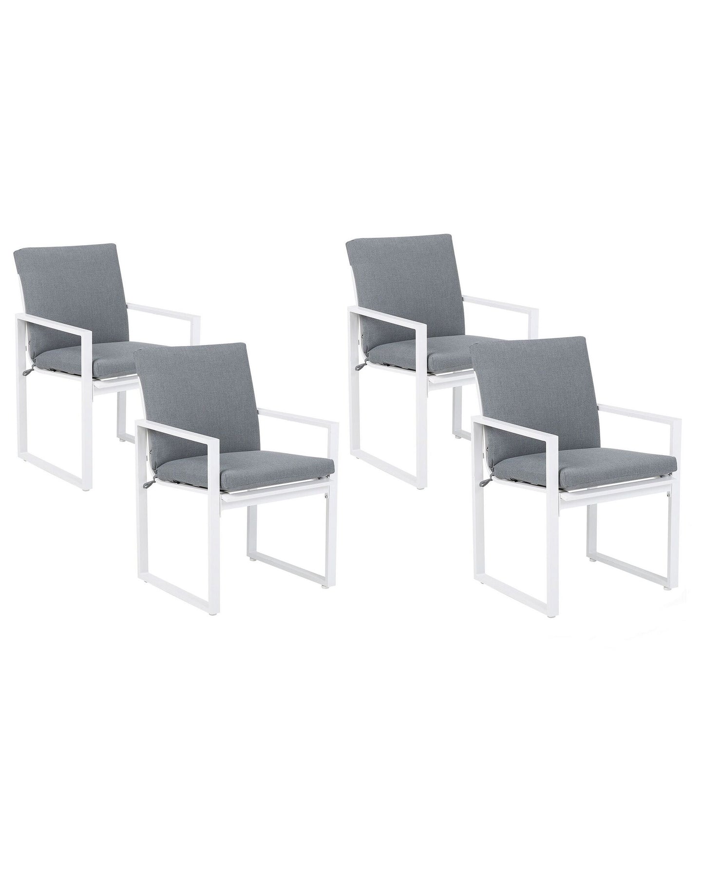 Set of 4 Garden Chairs with Cushions PANCOLE Fabric Grey