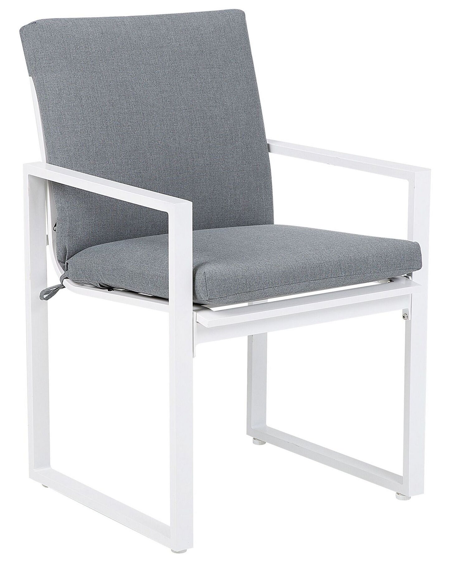 Set of 4 Garden Chairs with Cushions PANCOLE Fabric Grey