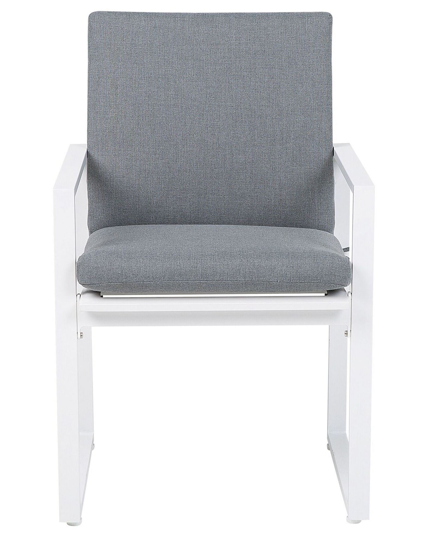 Set of 4 Garden Chairs with Cushions PANCOLE Fabric Grey