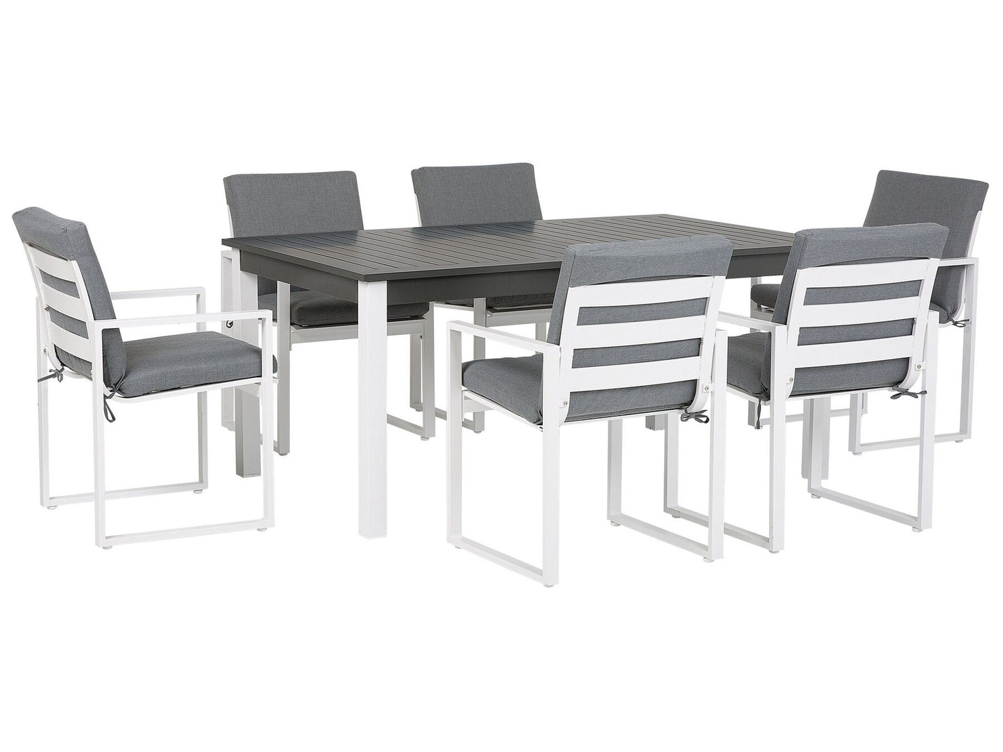 Garden Dining Set 6 Seater PANCOLE with Cushions Metal Grey