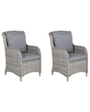 Set of 2 Garden Chairs with Cushions CASCAIS PE Rattan Grey