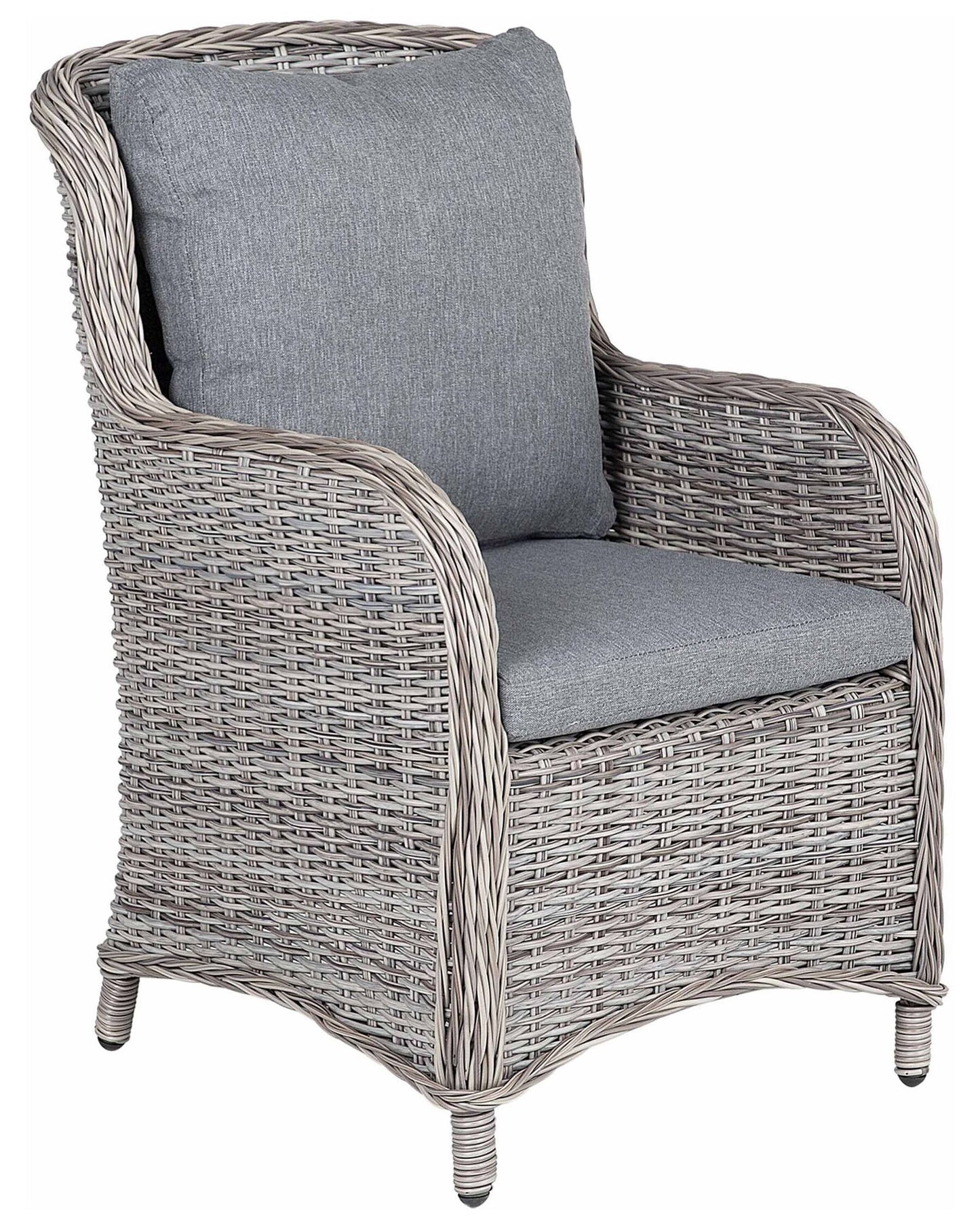 Set of 2 Garden Chairs with Cushions CASCAIS PE Rattan Grey