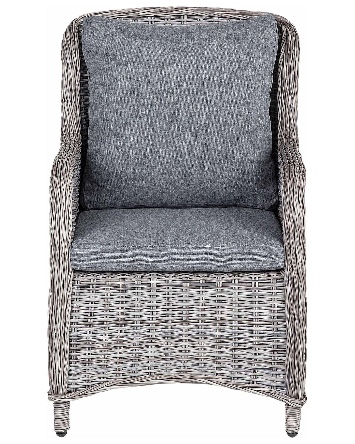 Set of 2 Garden Chairs with Cushions CASCAIS PE Rattan Grey
