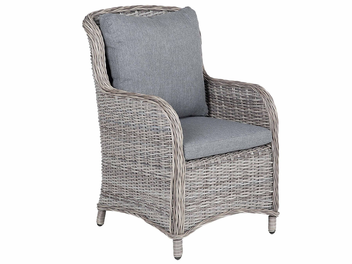 Garden Dining Set 6 Seater CASCAIS with Cushions PE Rattan Grey