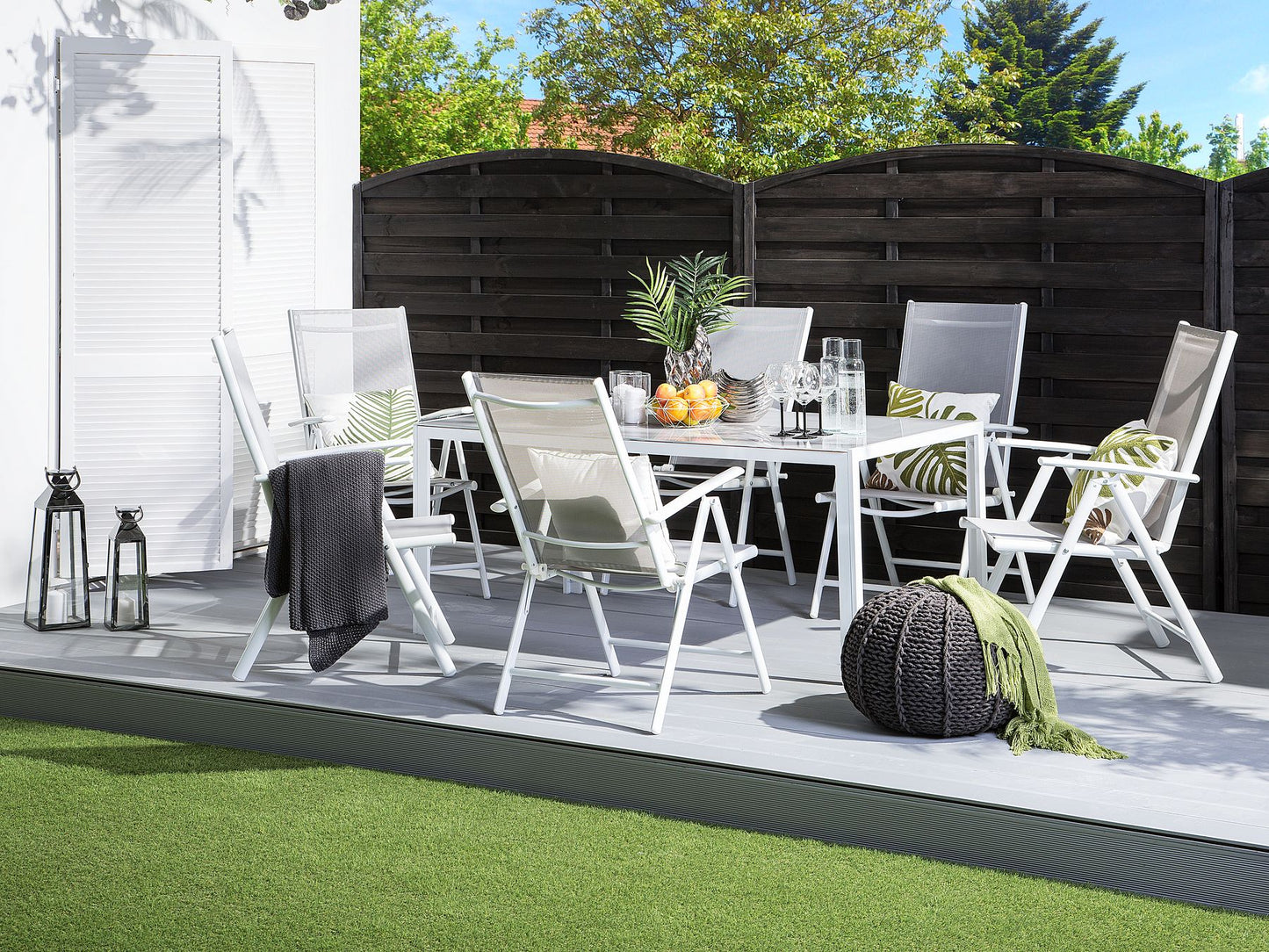 Garden Dining Set 6 Seater CATANIA Metal Grey